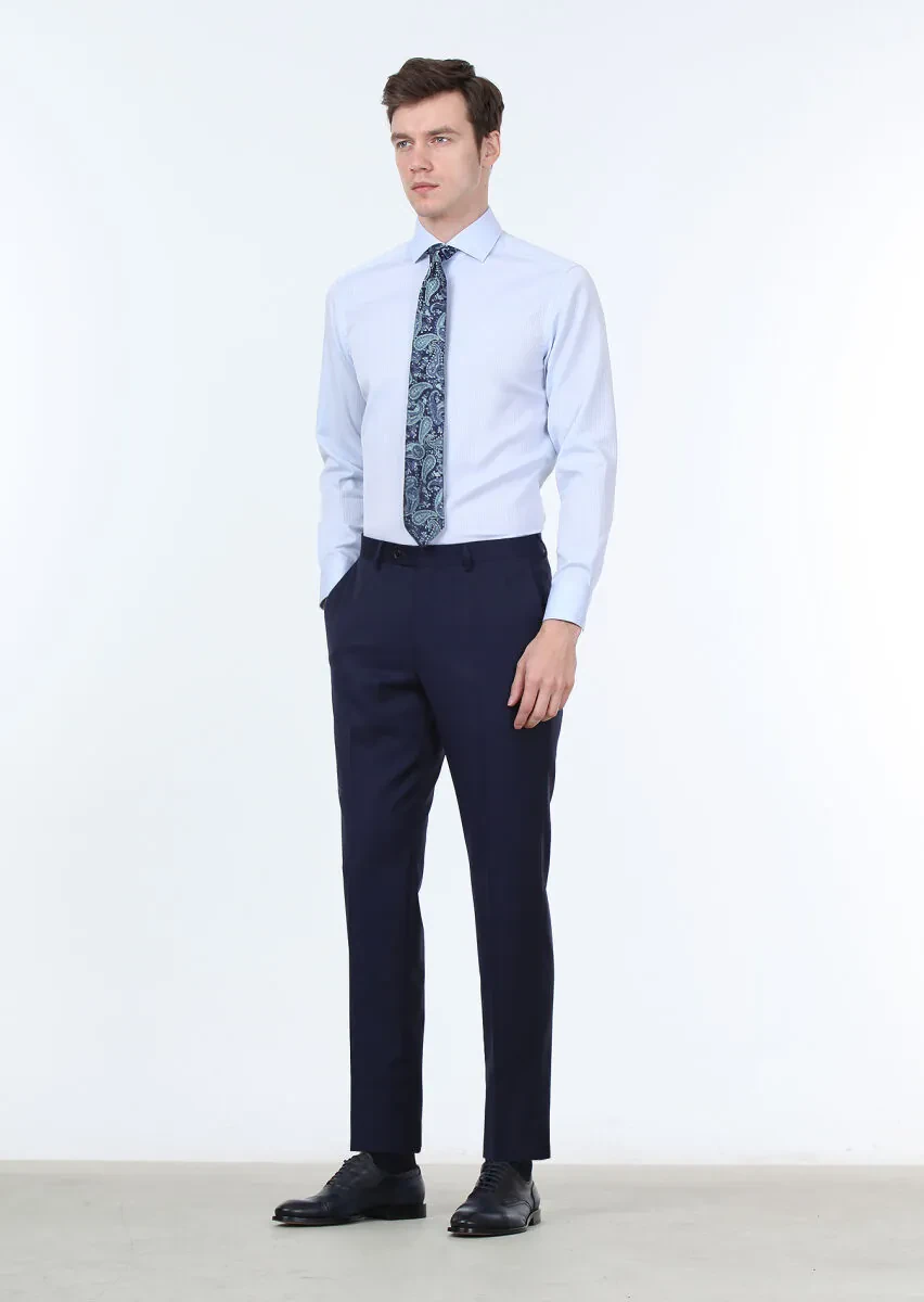 Mavi Mikro Regular Fit Dokuma Klasik %100 Pamuk Gömlek - 3