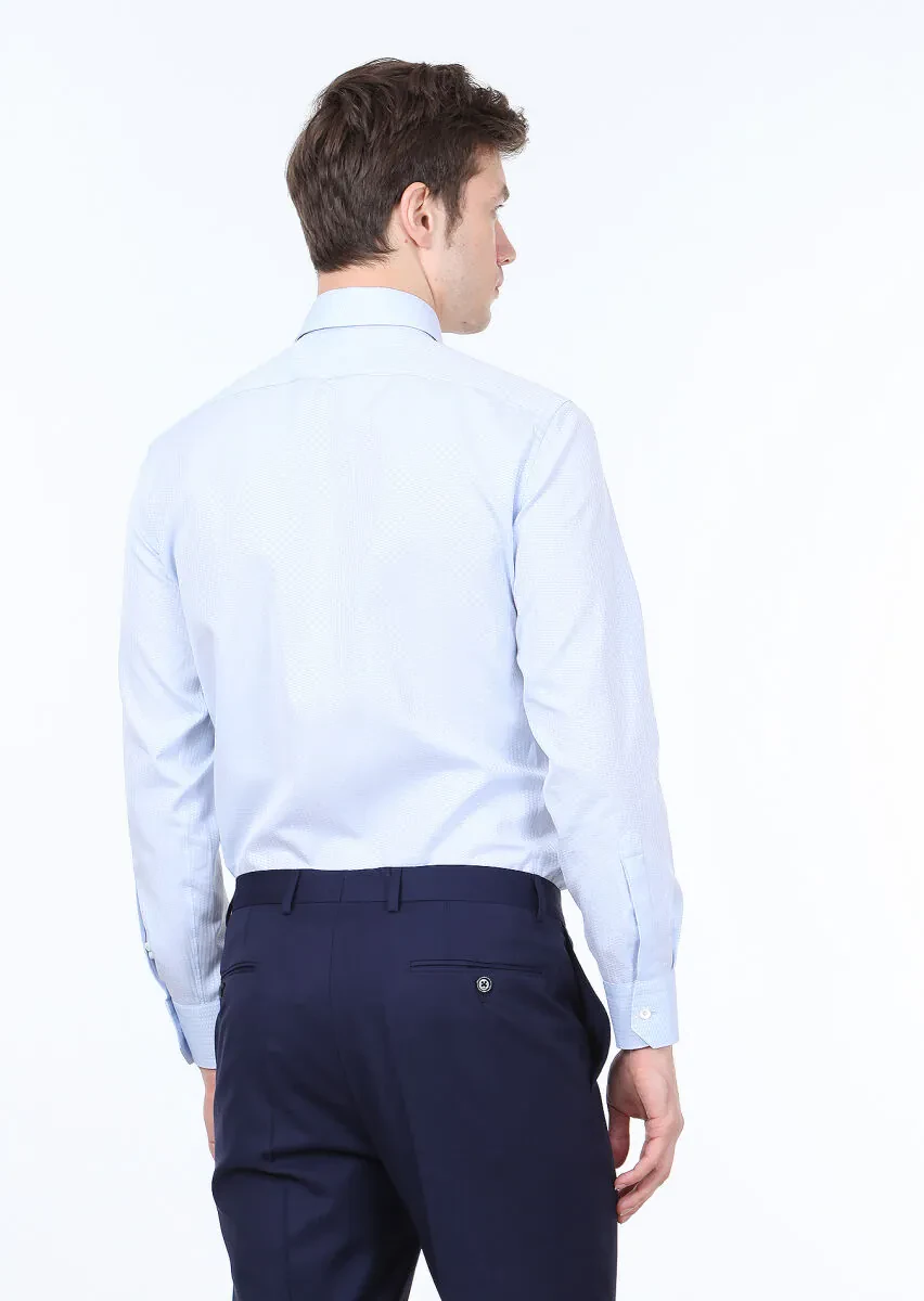 Mavi Mikro Regular Fit Dokuma Klasik %100 Pamuk Gömlek - 4
