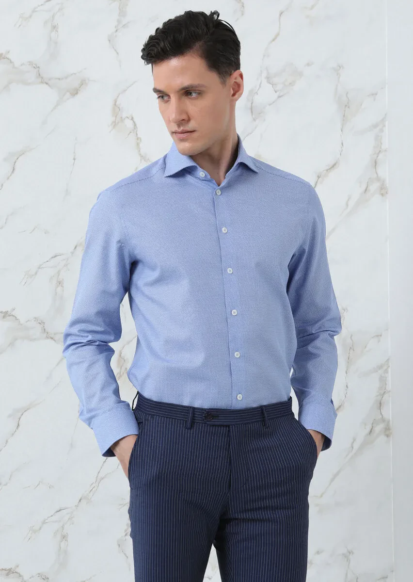 Mavi Mikro Regular Fit Dokuma Klasik %100 Pamuk Gömlek - 2