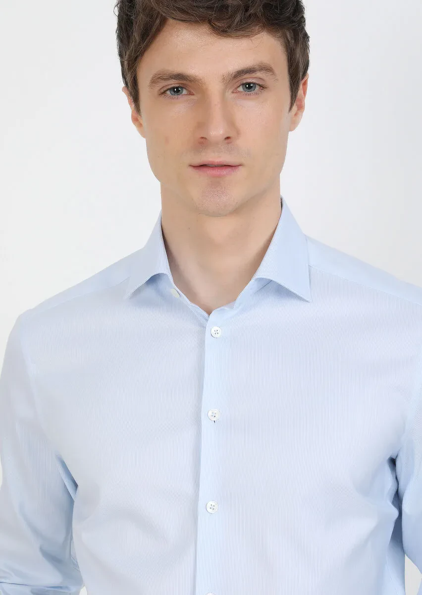 Mavi Mikro Regular Fit Dokuma Klasik %100 Pamuk Gömlek - 1