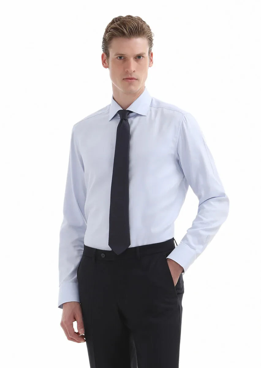 Mavi Mikro Regular Fit Dokuma Klasik %100 Pamuk Gömlek - 3