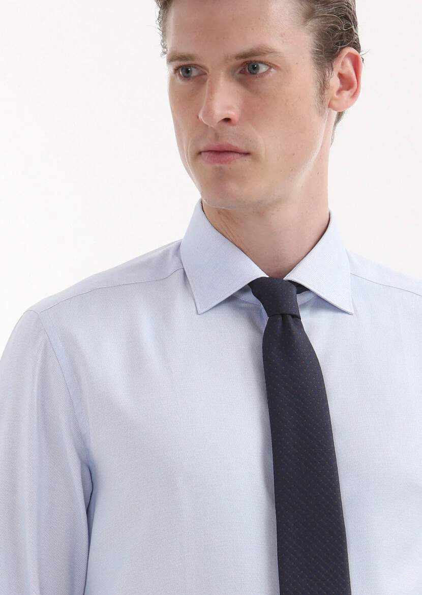 Mavi Mikro Regular Fit Dokuma Klasik %100 Pamuk Gömlek - 4