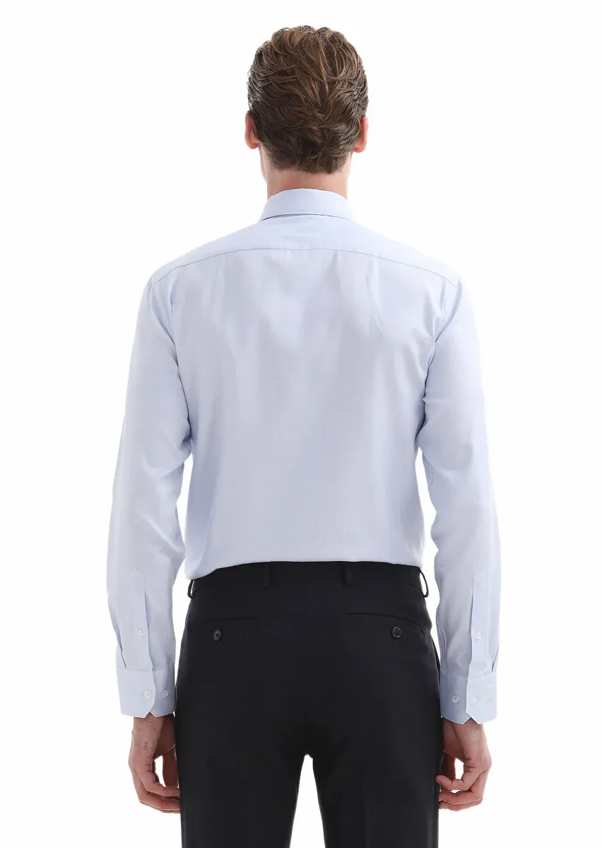 Mavi Mikro Regular Fit Dokuma Klasik %100 Pamuk Gömlek - 5