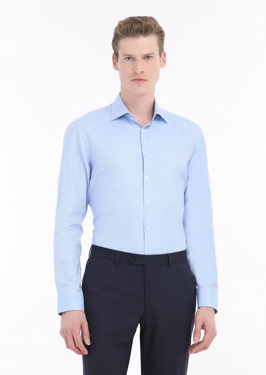 Mavi Mikro Regular Fit Dokuma Klasik %100 Pamuk Gömlek - 2