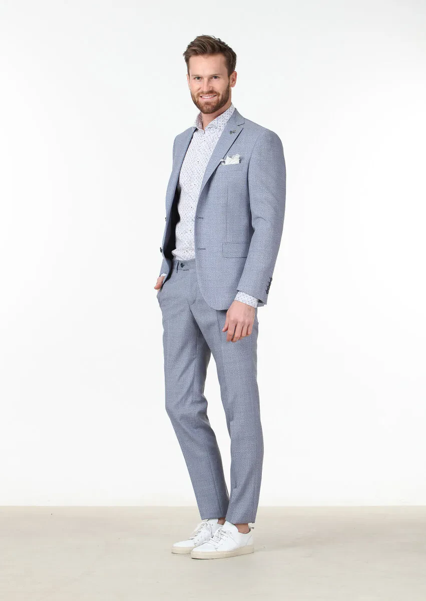 Mavi Mikro Zeroweight Slim Fit %100 Yün Takım Elbise - 3