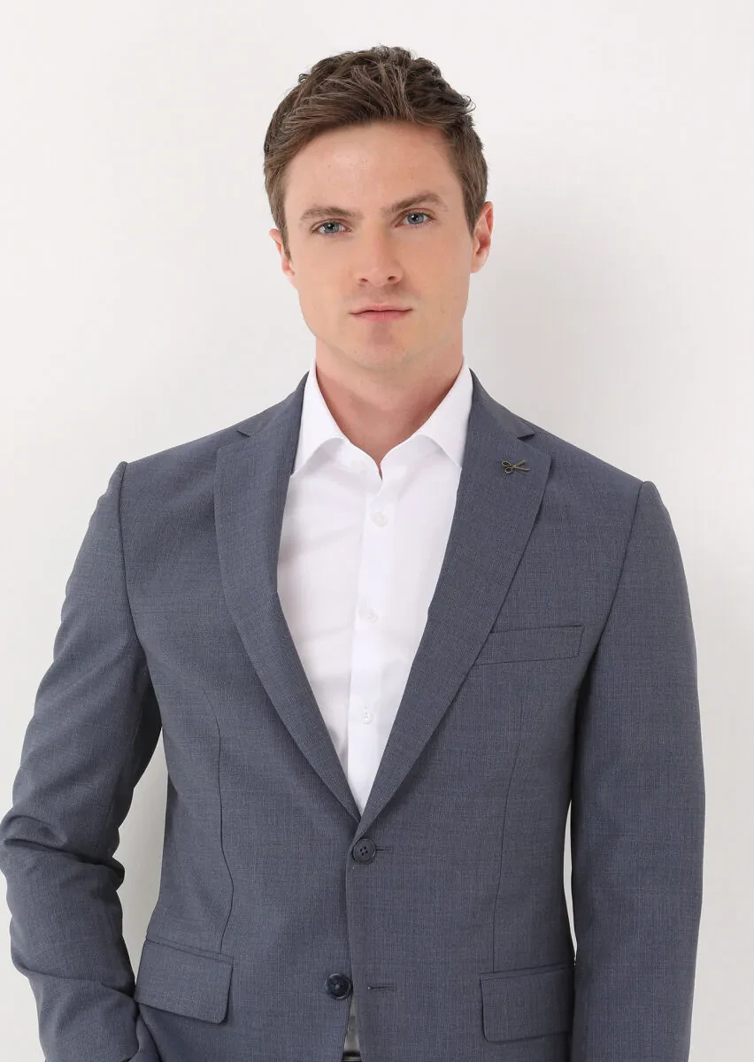 Mavi Mikro Zeroweight Slim Fit %100 Yün Takım Elbise - 2