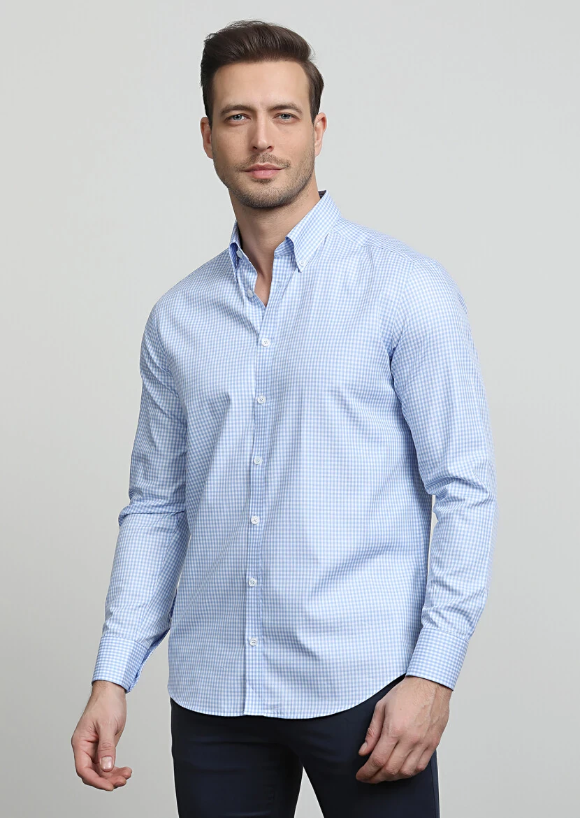 Mavi Regular Fit Dokuma Klasik %100 Pamuk Gömlek - 3