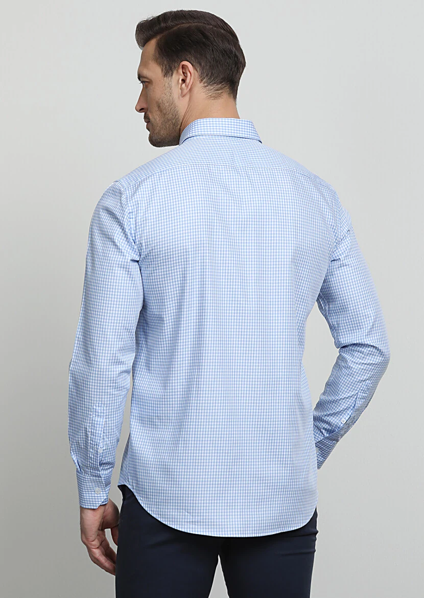 Mavi Regular Fit Dokuma Klasik %100 Pamuk Gömlek - 4