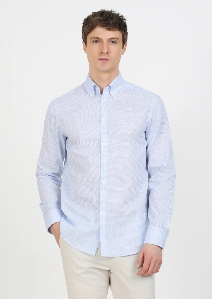 Mavi Regular Fit Dokuma Klasik %100 Pamuk Gömlek - 1