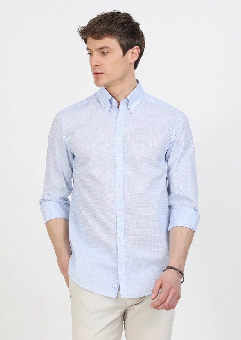 Mavi Regular Fit Dokuma Klasik %100 Pamuk Gömlek - 3