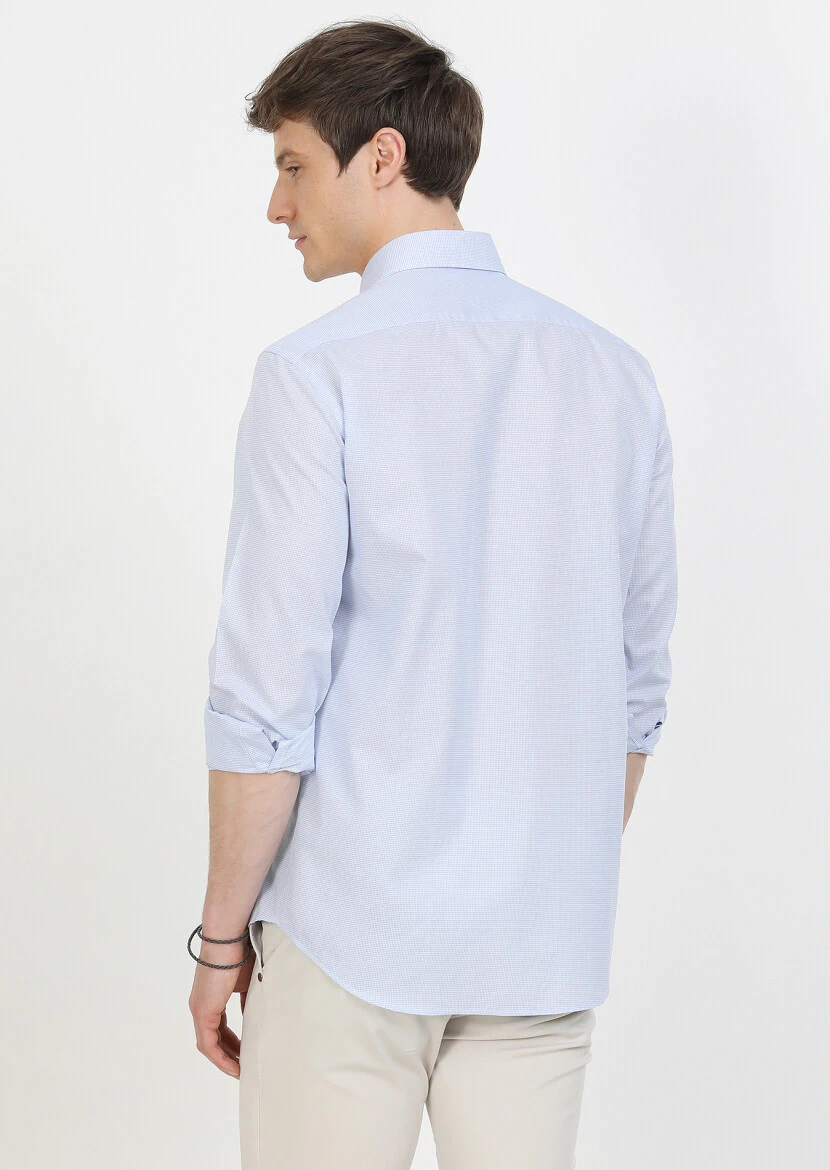 Mavi Regular Fit Dokuma Klasik %100 Pamuk Gömlek - 4