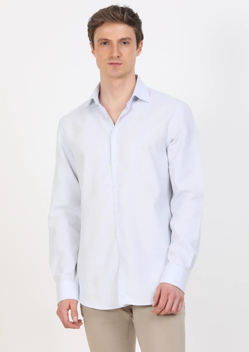 Mavi Regular Fit Dokuma Klasik %100 Pamuk Gömlek - 3