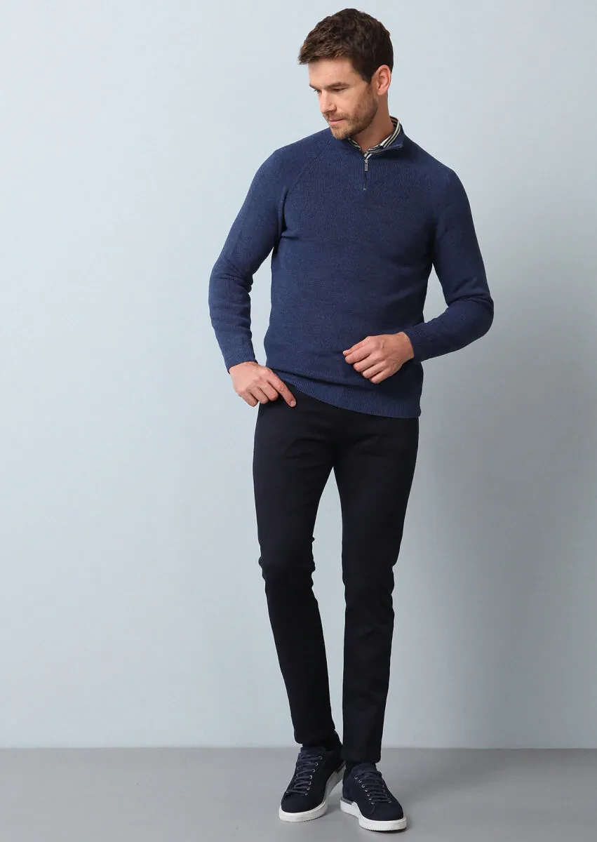 Medium Blue Knitwear Sweatshirt - 1