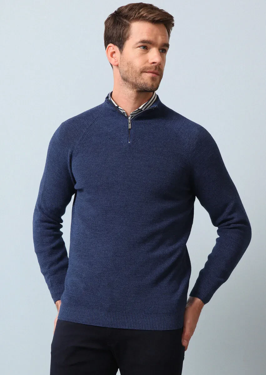 Medium Blue Knitwear Sweatshirt - 2