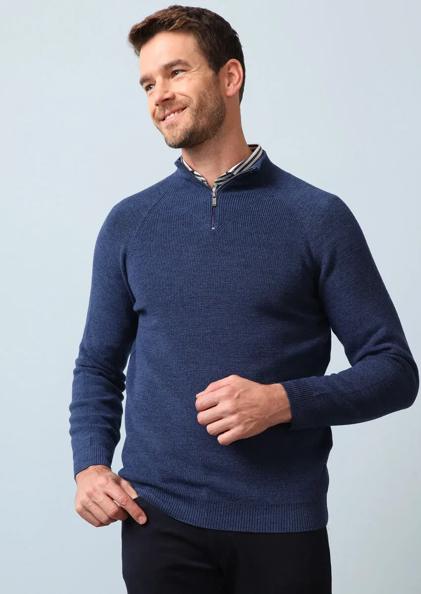 Medium Blue Knitwear Sweatshirt - 3
