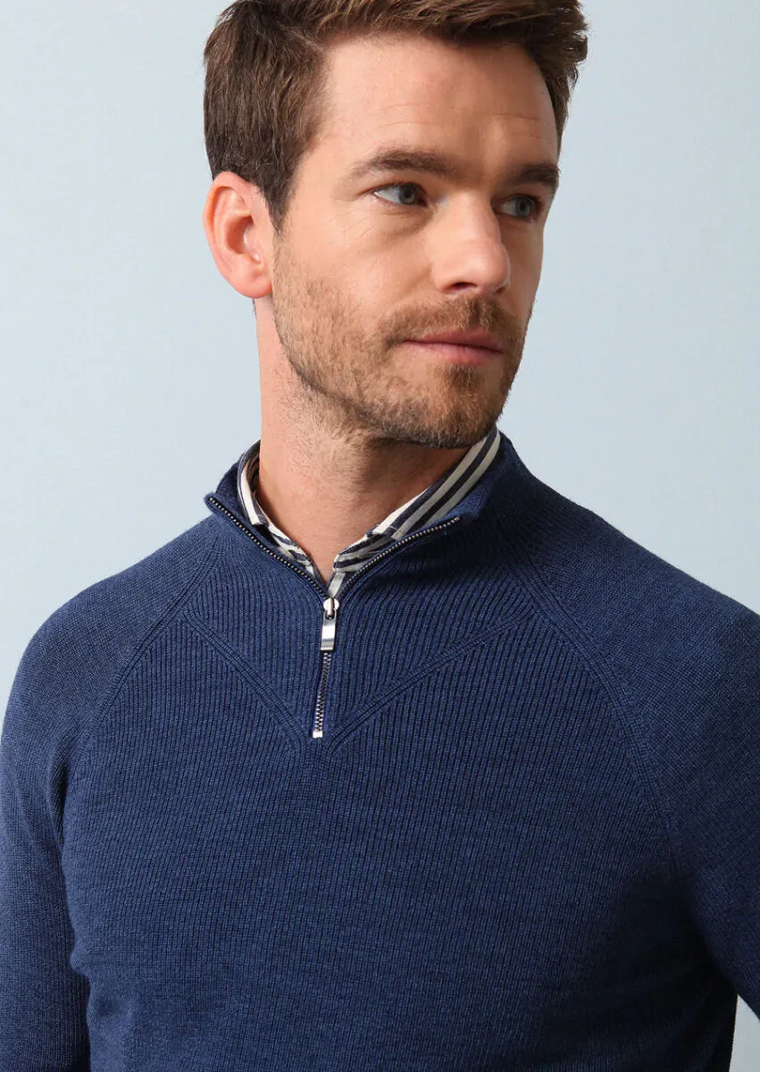 Medium Blue Knitwear Sweatshirt - 4