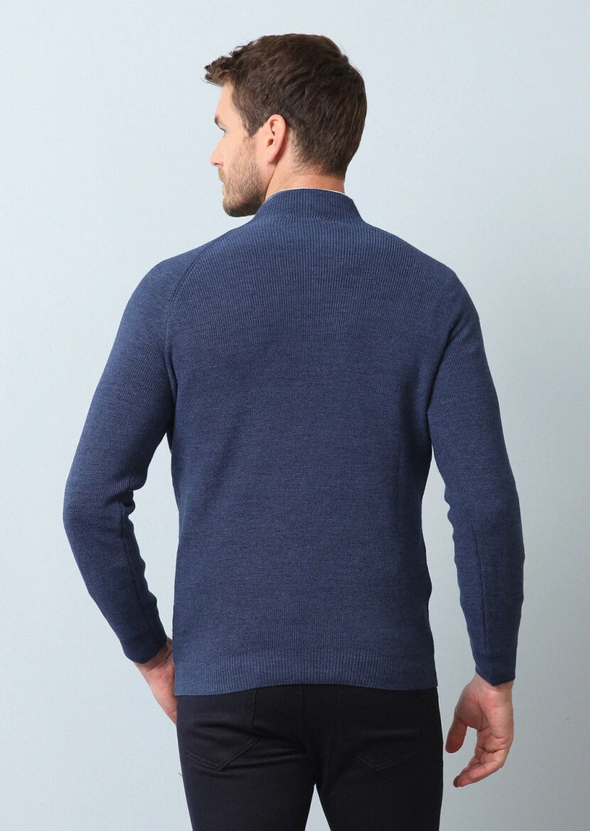Medium Blue Knitwear Sweatshirt - 5