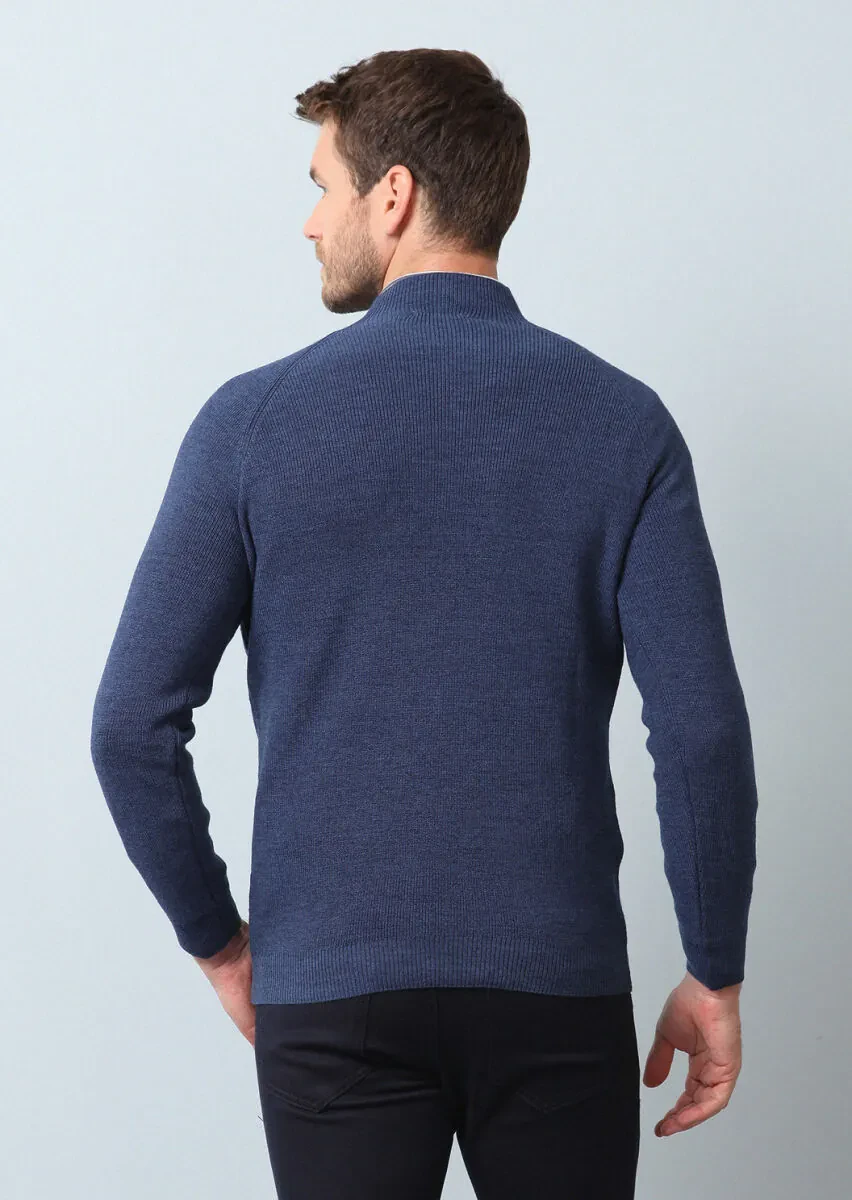 Medium Blue Knitwear Sweatshirt - 5