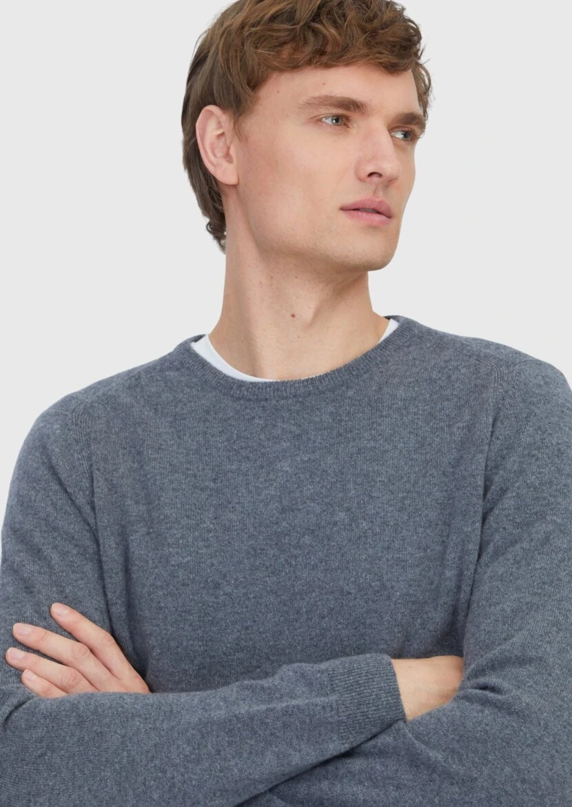 Medium Gray Knitwear Sweatshirt - 3