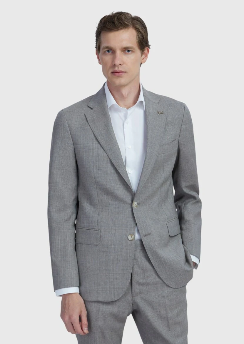 Mink Checkered Zeroweight Slim Fit 100% Wool Suit - RAMSEY