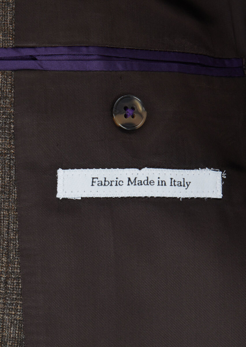 Mink Checkered Zeroweight Slim Fit 100% Wool Suit - 7