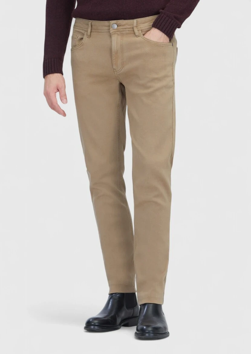 Mink Knitting Slim Fit Casual Cotton Blended Trousers - RAMSEY