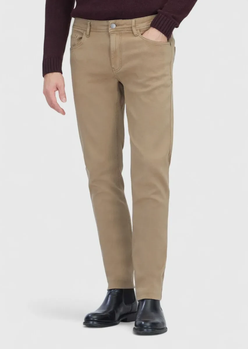 Mink Knitting Slim Fit Casual Cotton Blended Trousers - 2