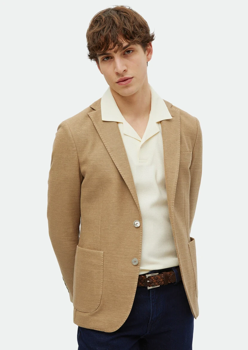 Mink Micro Shirt Shoulder Slim Fit Cotton Blended Jacket - RAMSEY