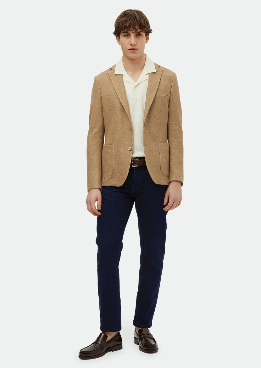 Mink Micro Shirt Shoulder Slim Fit Cotton Blended Jacket - RAMSEY