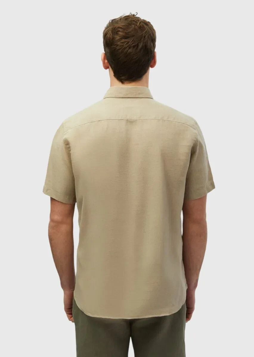 Mink Plain Casual Fit Weaving Casual 100% Linen Shirt - 5