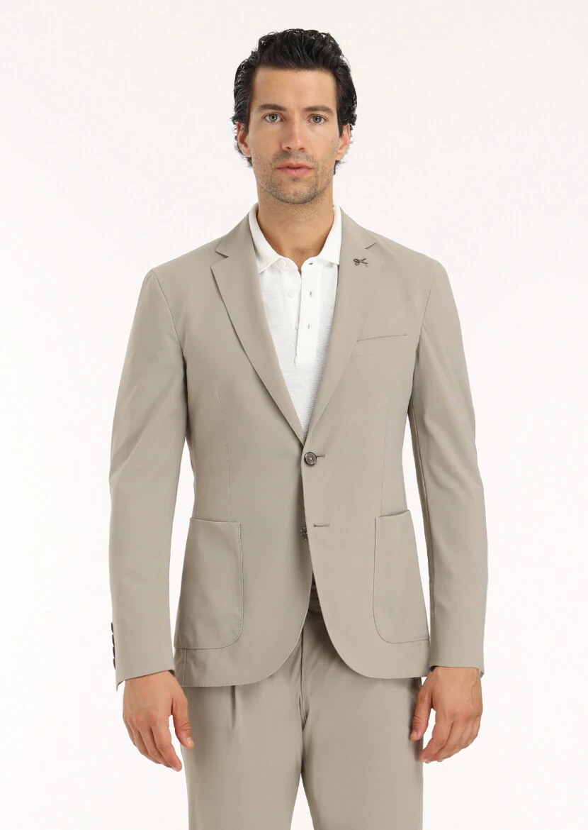 Mink Plain Comfort Fit Suit - 2