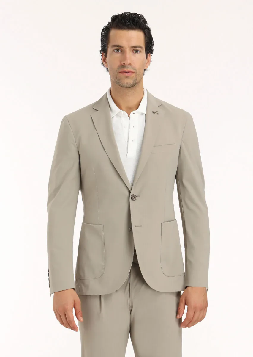 Mink Plain Comfort Fit Suit - 2
