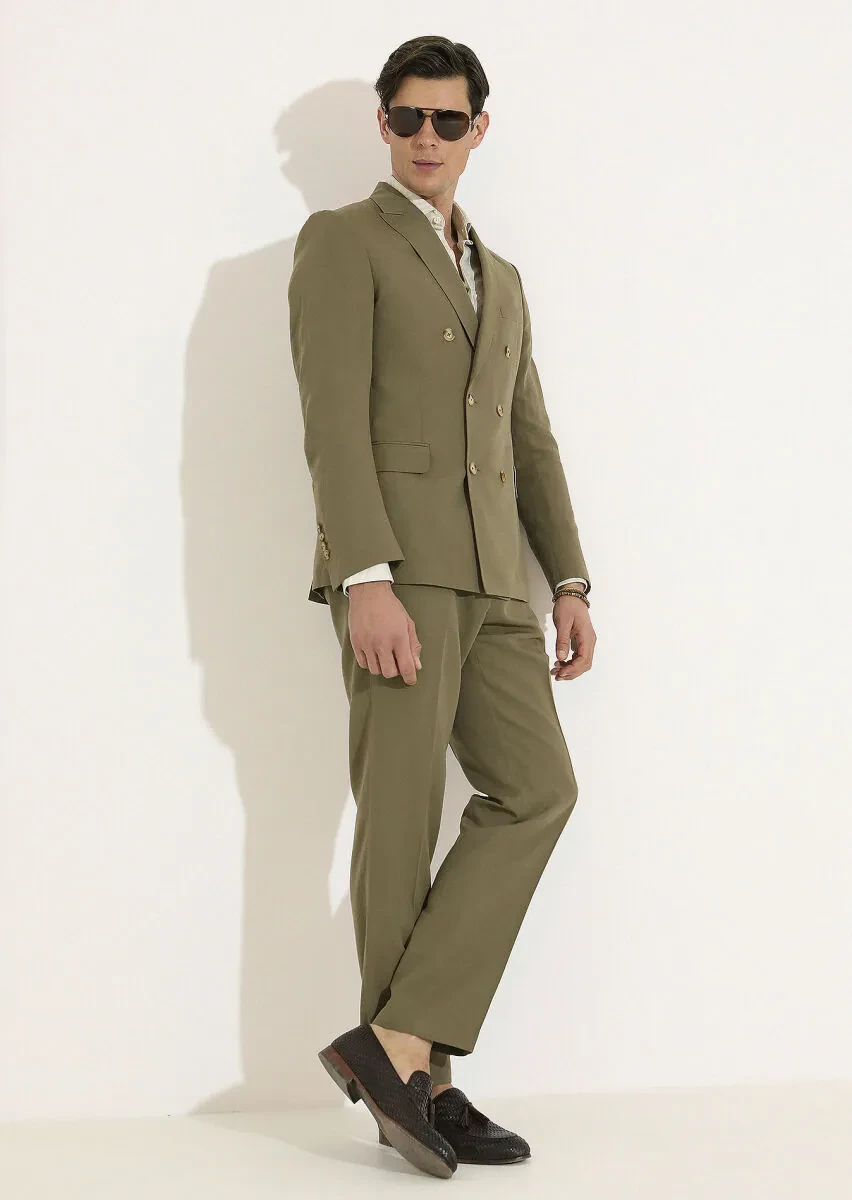 Mink Plain Cotton Blended Suit - 1