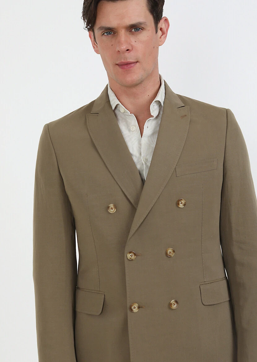 Mink Plain Cotton Blended Suit - 2