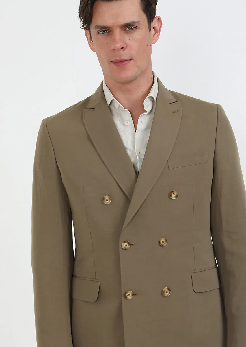 Mink Plain Cotton Blended Suit - 2