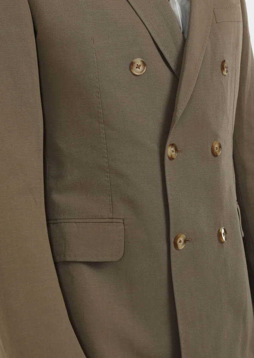 Mink Plain Cotton Blended Suit - 4