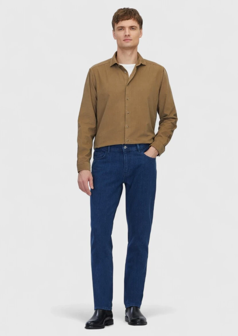 Mink Plain Weaving Casual 100% Cotton Shirt - RAMSEY