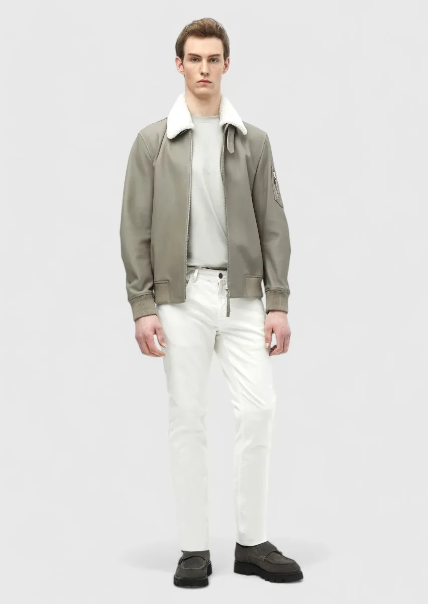 Mink Regular Fit Casual Leather Leather Coat - 2