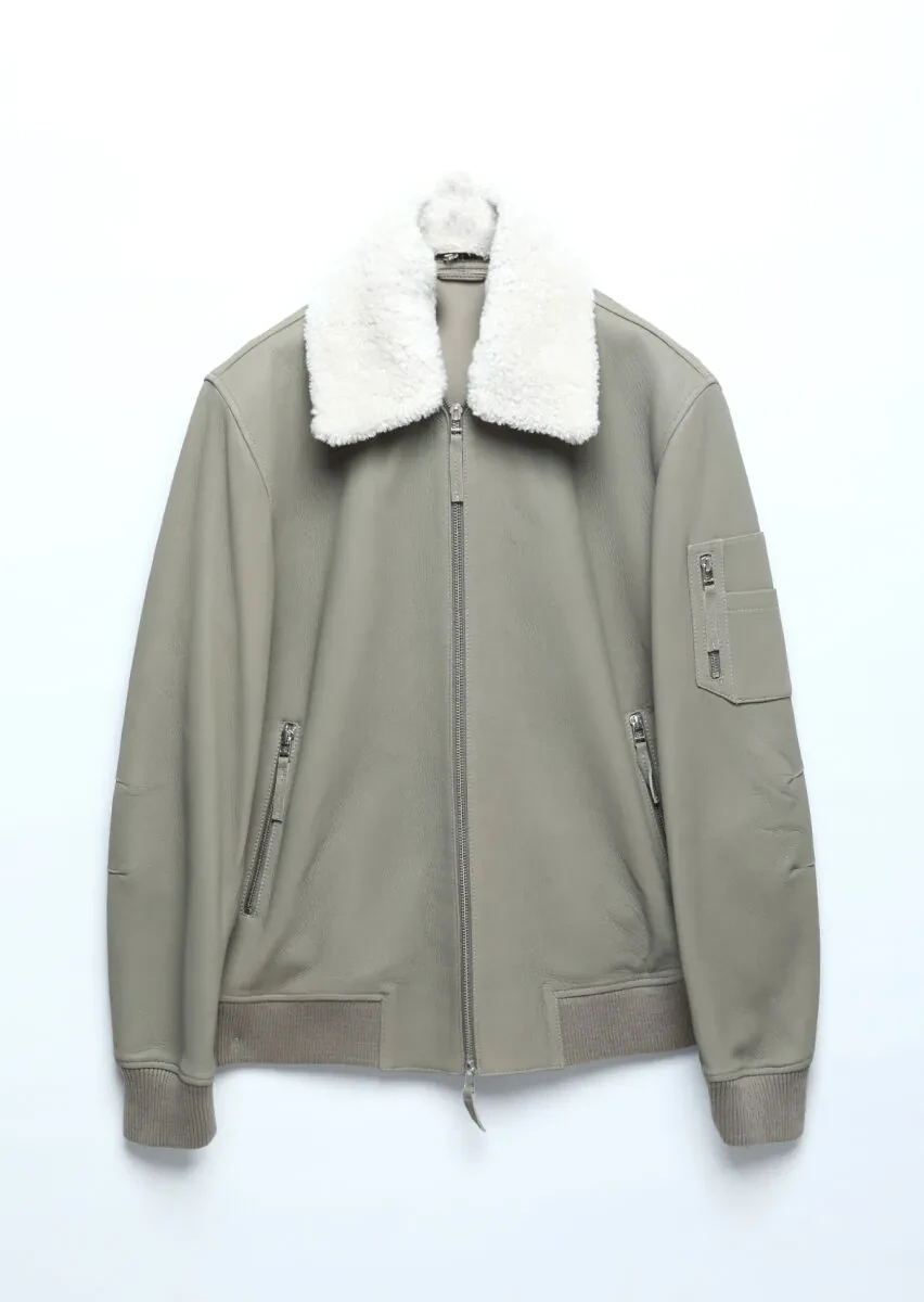 Mink Regular Fit Casual Leather Leather Coat - 9