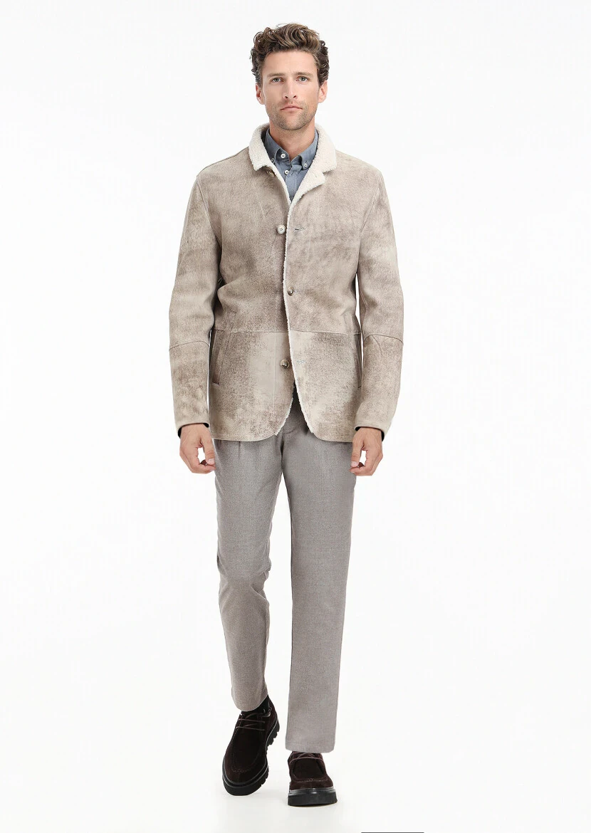 Mink Regular Fit Leather Jacket - 1