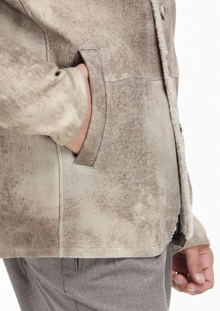 Mink Regular Fit Leather Jacket - 4