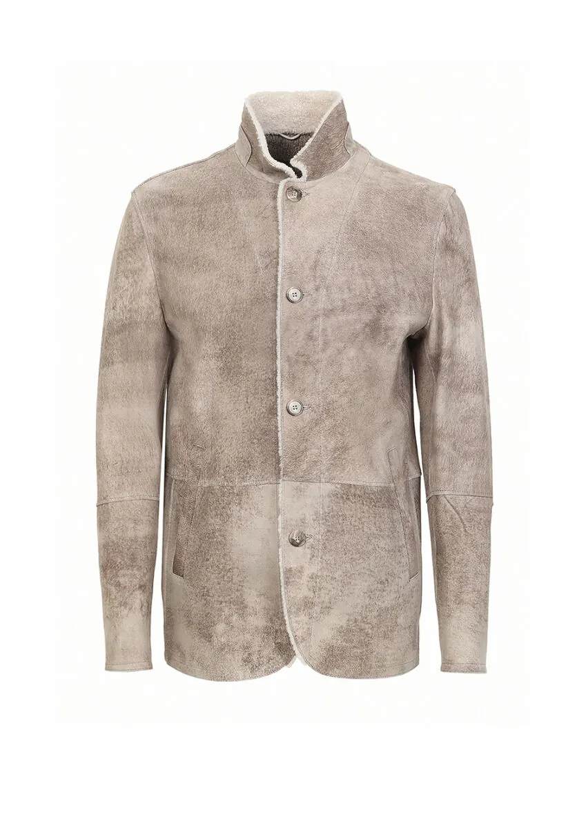 Mink Regular Fit Leather Jacket - 8