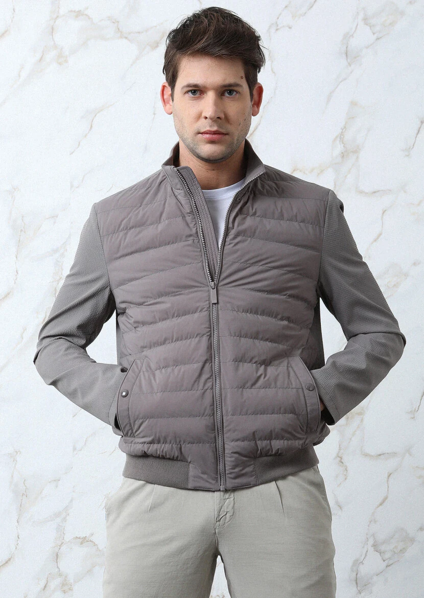 Mink Regular Fit Turtleneck Casual Weaving Coat - 4