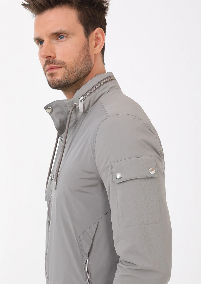 Mink Regular Fit Turtleneck Casual Weaving Coat - 5