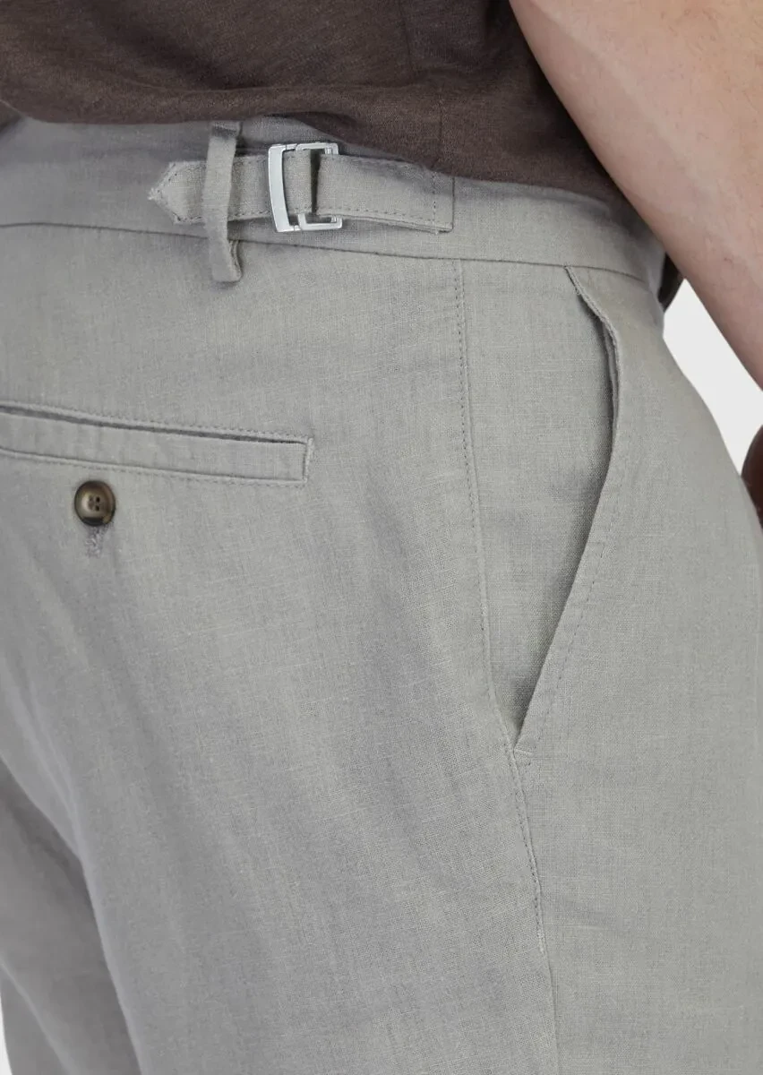 Mink Weaving Carrot Fit Casual 100% Linen Bermuda - 5