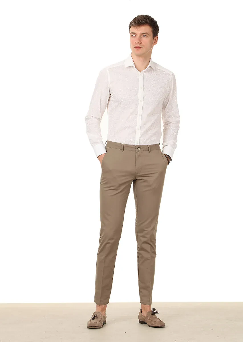 Mink Weaving Regular Fit Casual Cotton Blended Trousers - 1