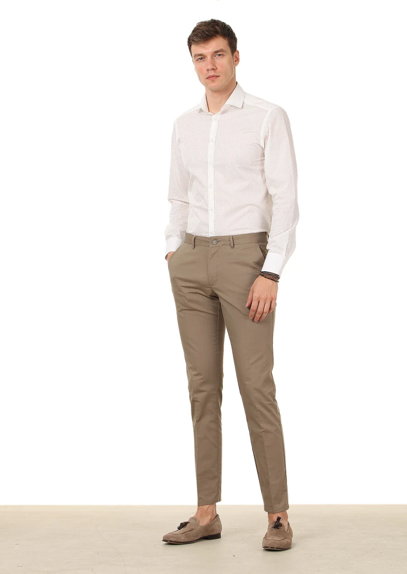 Mink Weaving Regular Fit Casual Cotton Blended Trousers 