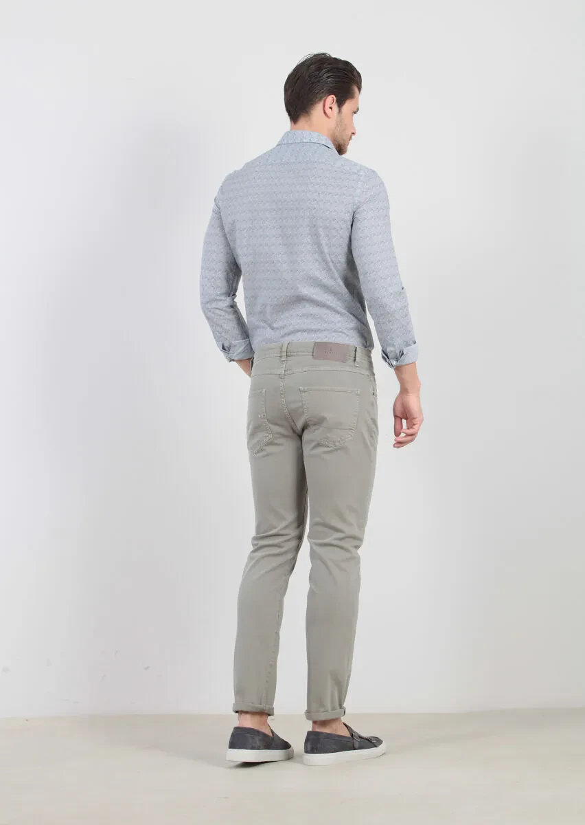 Mink Weaving Slim Fit Casual Cotton Blended Trousers - 4