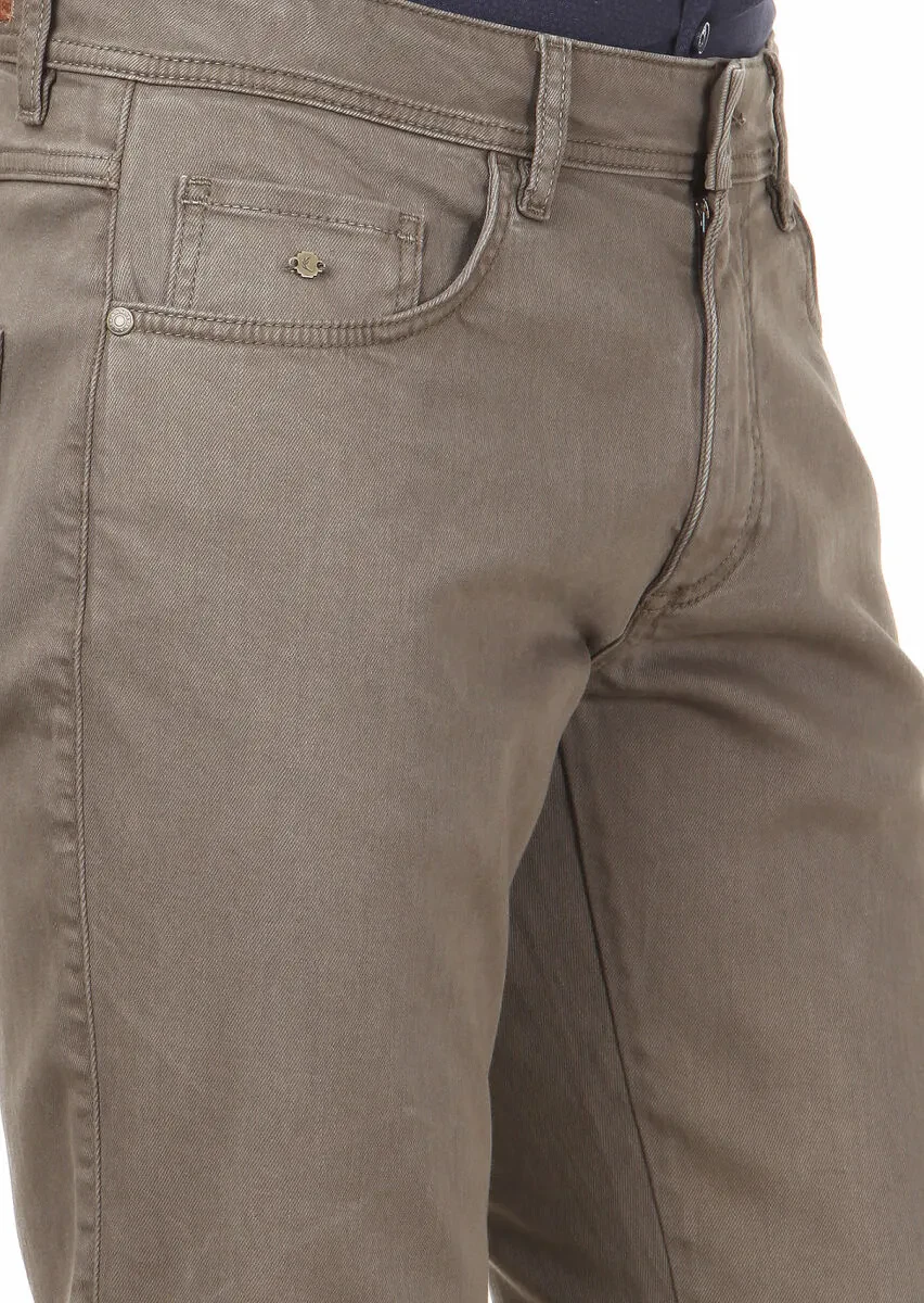 Mink Weaving Slim Fit Casual Cotton Blended Trousers - 3