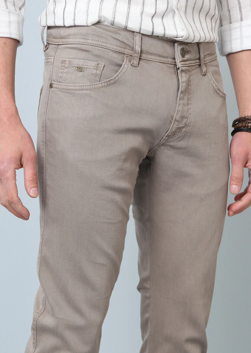 Mink Weaving Slim Fit Casual Cotton Blended Trousers 